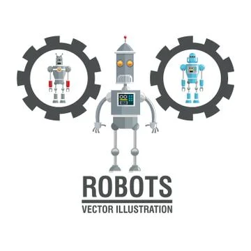 Robot design. Technology concept. humanoid icon Illustrazione stock