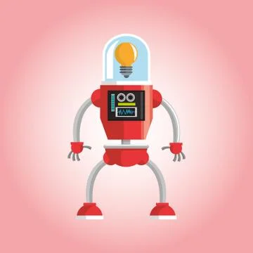 Robot design. Technology concept. humanoid icon Illustrazione stock