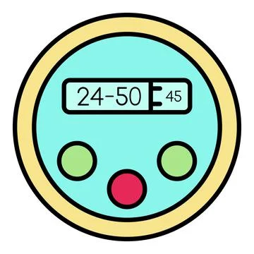 Robot digital clock icon color outline vector Stock Illustration