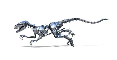 Robot Dinosaur Running Stock Illustration