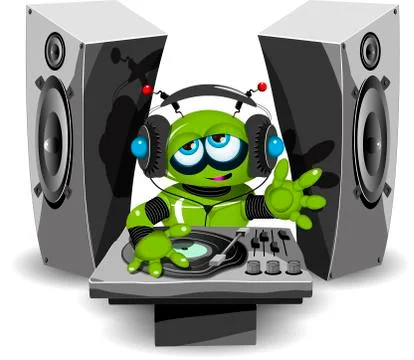 Robot DJ Stock Illustration