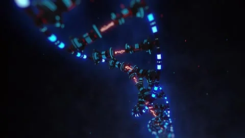 Robot DNA spinning in space Stock Footage 234298604