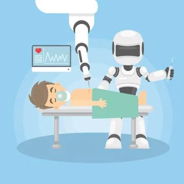 Robot as doctor. Illustrazione stock