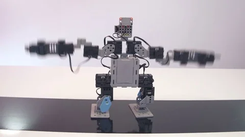 Robot does push-ups Stock Footage 77265817