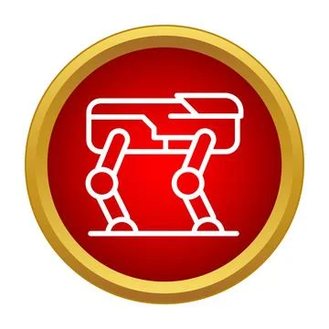 Robot dog automated walking machine technology icon Stock Illustration