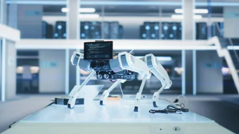 Robot Dog in Development Facility Stock Footage 229393565