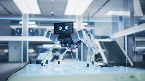 Robot Dog in Development Facility Stock Footage 229393622