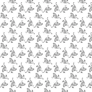 Robot dog drawing motif pattern Illustrazione stock