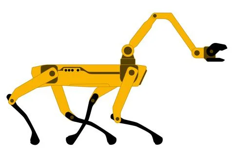 Robot dog with a mechanical arm 스톡 일러스트