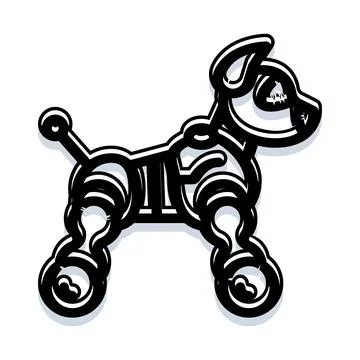 Robot dog representing future pet technology and artificial intelligence Stock Illustration