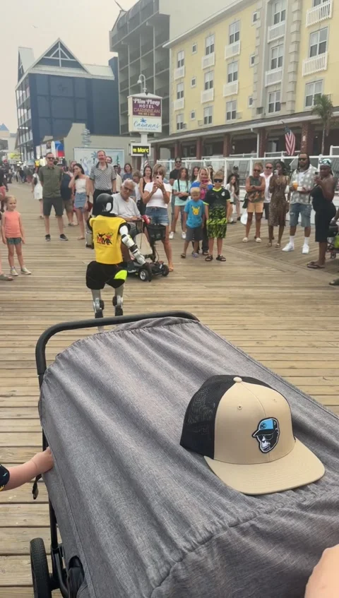 Robot Doing The Robot, Ocean City, Maryland, USA - 17 Jul 2026 Stock Footage 340839838