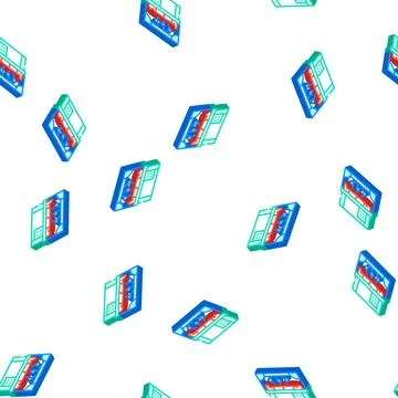 Robot doing surgery operation isometric icon seamless pattern Stock Illustration