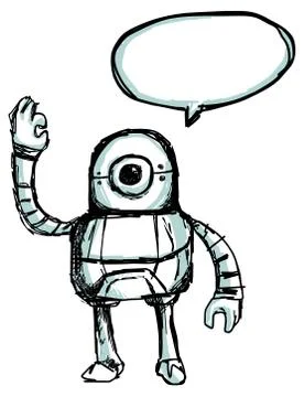 Robot doodle Stock Illustration