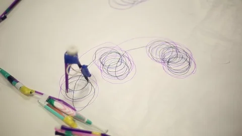 A robot that draws with markers Stock Footage 71480400