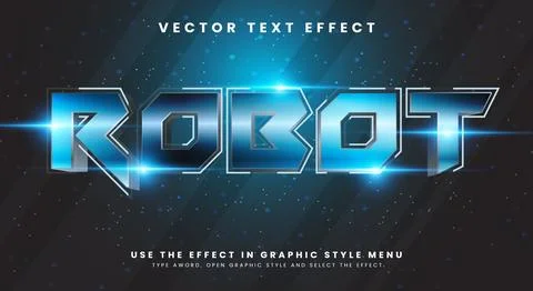 Robot editable text style 스톡 일러스트