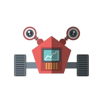 Robot eletronic mechanical modern shadow Illustrazione stock