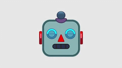 Robot Emoji Animated on a Transparent Background. Vidéo 280139613