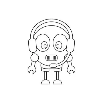Robot engineer icon robot with hard hat. Engineer Icon Stock Illustration