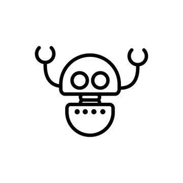 Robot engineer technology character artificial machine linear design Stock Illustration