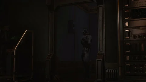 Robot Enter Elevator In Server Room Of Data Center 03 Stock Footage 163125509