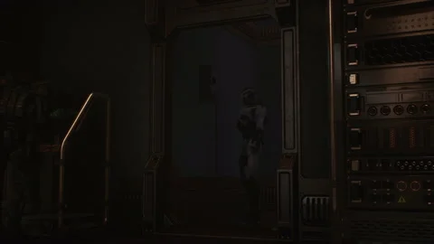 Robot Enter Elevator In Server Room Of Data Center 04 Stock Footage 163127167