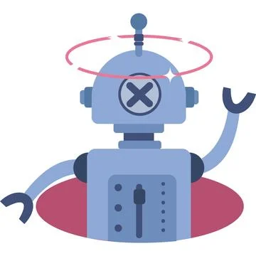 Robot error icon broken page vector sign Illustrazione stock