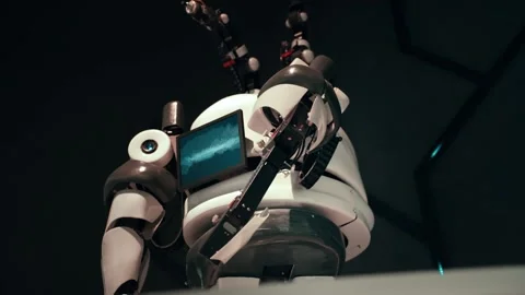 A robot at an exhibition in Berlin, Germany. Video stock 285815934