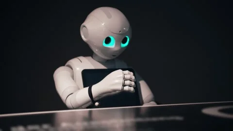 A robot at an exhibition in Berlin, Germany. Stock Footage 285815943