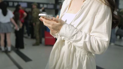 Robot Exhibition. Robot Assistant. Concept of interaction between robot and Stock Footage 311326450