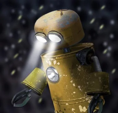 Robot explorando Stock Illustration