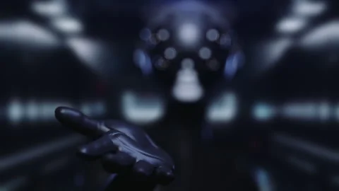 The robot extends a helping hand demonstrating benevolence Stock Footage 271621891