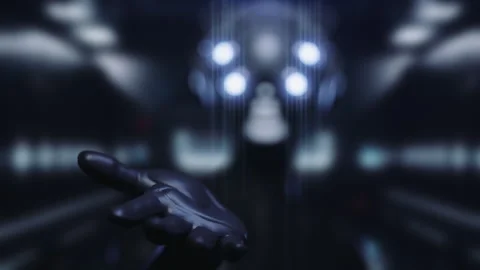 The robot extends a helping hand demonstrating benevolence Stock-Footage 271621915