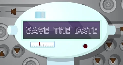 Robot Eye Showing Save The Date Text Stock Footage 205428167