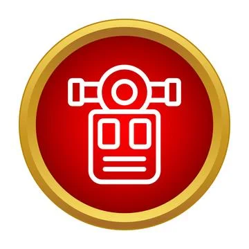 Robot face artificial intelligence technology icon design Illustrazione stock