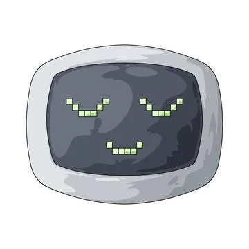 Robot face emoji illustration Stock Illustration