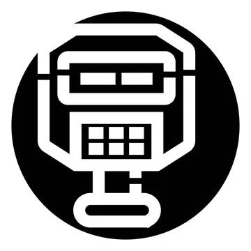 Robot face icon illustrating artificial intelligence and technology Stock Illustration