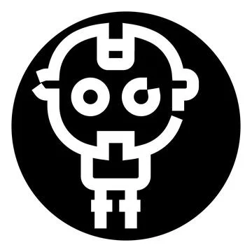 Robot face icon representing artificial intelligence and technology Stock Illustration