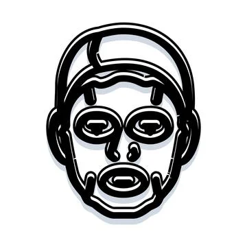 Robot face icon representing artificial intelligence concept Illustrazione stock