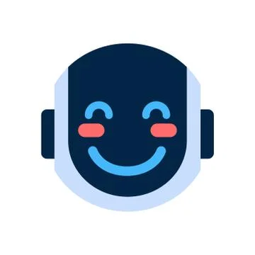 Robot Face Icon Smiling Blushed Face Emotion Robotic Emoji Stock Illustration