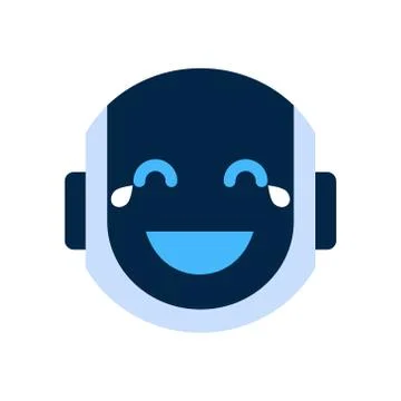 Robot Face Icon Smiling Face Laugh Emotion Robotic Emoji Stock Illustration