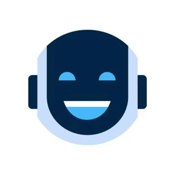 Robot Face Icon Smiling Face Laugh Emotion Robotic Emoji Stock Illustration