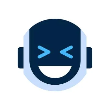 Robot Face Icon Smiling Face Laugh Emotion Robotic Emoji Stock Illustration