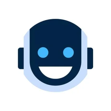 Robot Face Icon Smiling Face Laugh Emotion Robotic Emoji Stock Illustration