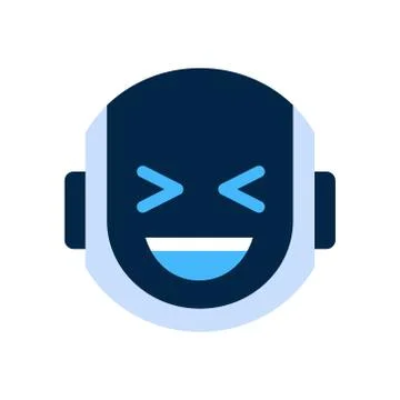 Robot Face Icon Smiling Face Laugh Emotion Robotic Emoji Stock Illustration