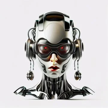 Robot face with sunglasses Stock Illustration