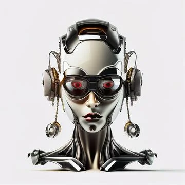 Robot face with sunglasses Stock Illustration