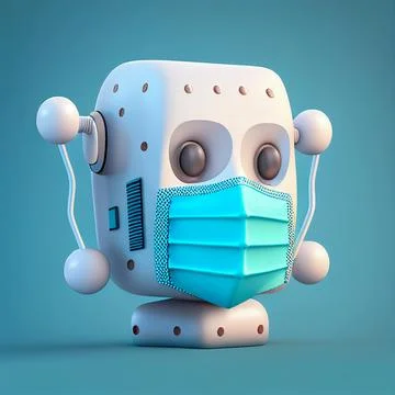 Robot face on white background Stock Illustration