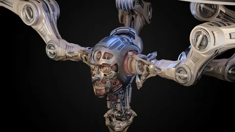 ROBOT-FACTORY-Building-3 Video stock 254316821