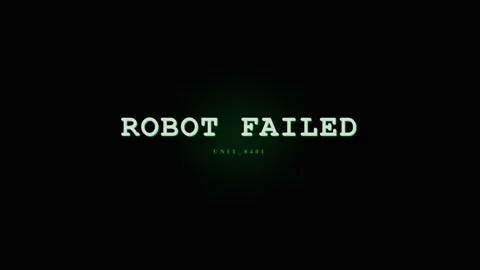 Robot Failed Glitch Screen Text Message Error Message Digital Technology Stock Footage 331568291