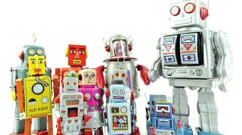 Robot family1 Stock Footage 8360159